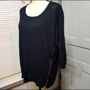 Lane Bryant Zipper Detail Multi-Knit Sweater